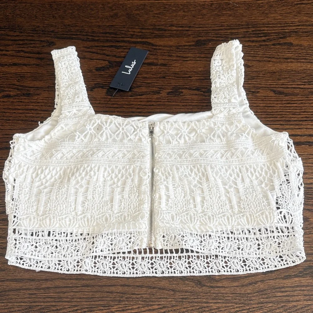 Lulus White Lace Crop Top - Picture 5 of 5